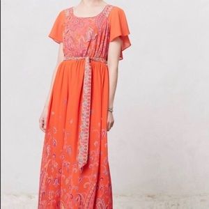 Maeve by Anthropologie Blushed Paisley Flutter Slv